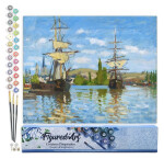 Malování podle čísel - Lodě Na Seině v Rouenu - Claude Monet bez rámu 40x50cm