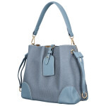 Módní dámská koženková kabelka na rameno Linna, džínově modrá