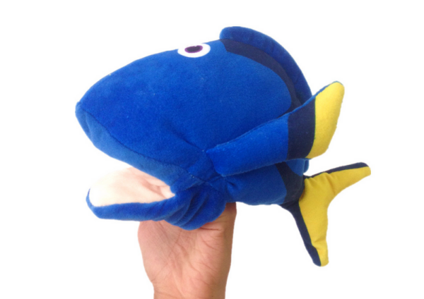 Mamido Plyšový maňásek ryba 25 cm modrá
