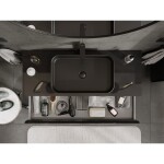 MEXEN/S - Orio koupelnová skříňka pod umyvadlo 120 cm s deskou, 1 šuplík, černá lesk 91A10-12023-1-BFC70