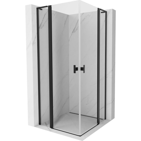 MEXEN/S - Mist L Duo sprchový kout dveře křídlové 95 x 95, transparent, černá 8A4L-095-095-70-00