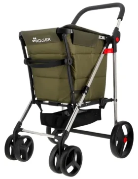 Rolser Basket Polar 4Big khaki / Nákupní vozík / Skládací / S brzdou / Objem 58 l / Nosnost 50 kg (8420812023622)