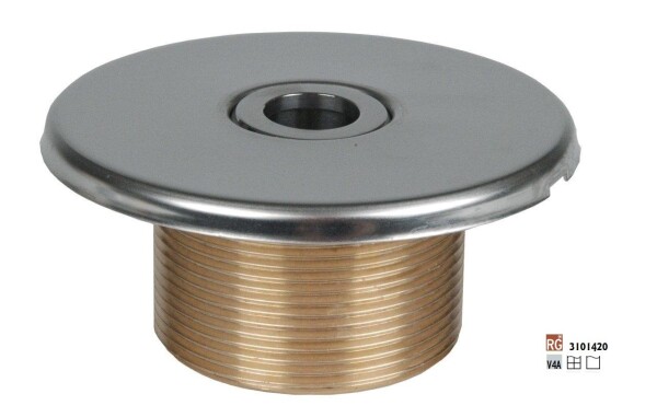 Hugo Lahme vtoková tryska Ø 18 mm, červený bronz, vnější závit 2“, délka 40 mm, pro keramické a prefabrikované bazény