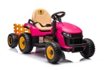 Mamido Dětský elektrický traktor BBH-030 s přívěsem růžový