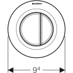 GEBERIT - Splachovací systémy Oddálené ovládání typ 01, pneumatické, pro 2 množství splachování, vyvýšené, alpská bílá 116.044.11.1