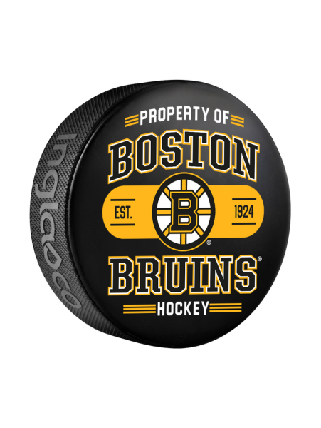 Inglasco / Sherwood Puk Boston Bruins NHL Property Of Souvenir Collector Hockey Puck