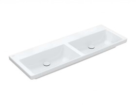 VILLEROY & BOCH - Subway 3.0 Dvojumyvadlo nábytkové 130x47 cm, bez přepadu, bez otvoru pro baterie, alpská bílá 4A71D301