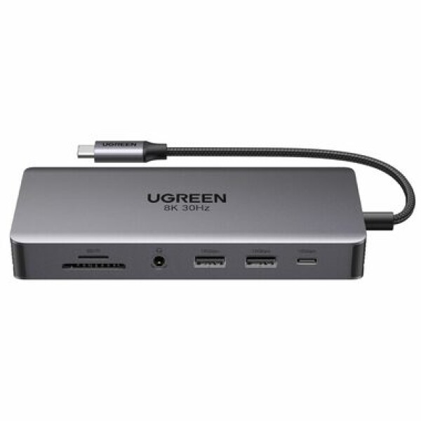 UGREEN HUB USB-C Dokovací stanice / PD / 2x HDMI / RJ45 / TF slot / SD slot / jack 3.5 mm (6941876219650)