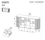 Komoda Zante ZA2 Barva korpusu: Černá