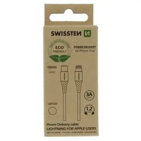 Rozbaleno - SWISSTEN datový kabel USB-C - LIGHTNING 1.2m bílá (ECO BALENÍ) / rozbaleno (71505301ECO.Rozbaleno)