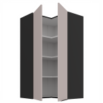 Horní rohová skříňka Arona 60x60 GN-108 2F (90°) Barva korpusu: Černá, Barva dvířek: Kašmír