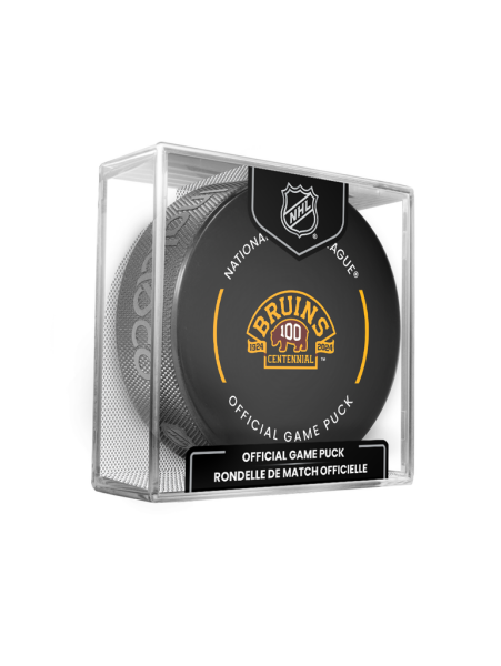 Inglasco / Sherwood Puk Boston Bruins NHL Official Game Puck 2023-2024 100th Anniversary