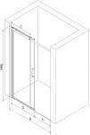 MEXEN - Omega posuvné sprchové dveře 130, transparent, černá se sadou pro niku 825-130-000-70-00