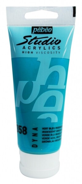 Akrylová barva Pébéo Studio Acrylic 100 ml - 358 zelenomodrá iridescentní