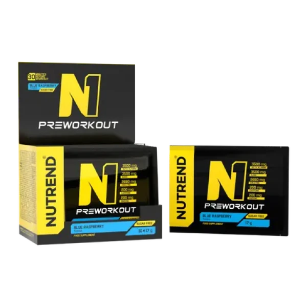 N1 Pre-Workout - Nutrend (modrá malina, 10 x 17 g) (29349-15-10x17g-blueraspberry)
