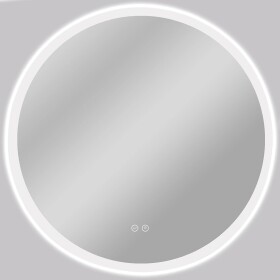 CERANO Koupelnové LED zrcadlo Blanco, akrylátový rám - bílá lesklá - Ø 70 cm