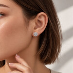 Luxusní stříbrné náušnice Evadne 0,5 ct MOISSANITE + CERTIFIKÁT, Stříbrná certifikát GRA, hadřík na čištění stříbra, dárková krabička