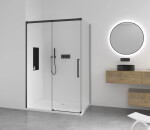 CERANO - Sprchový kout Lantono L/P - 8 mm - Soft-Close - černá matná, transparentní sklo - 170x70x195 - posuvný CER-433226