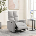 Relaxační křeslo, manuální ovládání, světle šedá látka