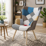 Relaxační křeslo, vícebarevná, látka, AK-304 PW2