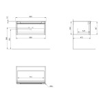 SAPHO - KERALA umyvadlová skříňka 80x35x47,5cm, 1x zásuvka, verde KR080-4444