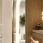 REA - Zrcadlo LED Orbit 60x170cm Brush Gold HOM-70004