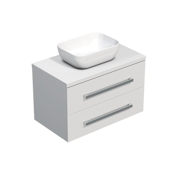 Koupelnová skříňka s krycí deskou SAT Cube Way 80x53x46 cm bílá lesk CUBE46803BI45 CUBE46803BI45