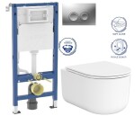 GEBERIT DuofixBasic s matným tlačítkem DELTA21 + WC CERSANIT INTRO PRO OVAL /VÍROVÉ SPLACH/+ SEDÁTKO 458.103.00.2 21MA IR1