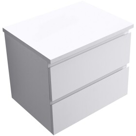 CERANO - Koupelnová skříňka Carole + deska pod umyvadlo Navira Pro - 36 mm - bílá matná - 60x51,6x46 CER-668273