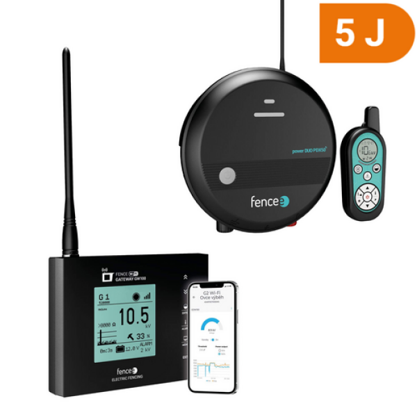 Set elektrického ohradníku Chytrá Farma - RF zdroj s ovladačem 5 J - WiFi Gateway - Ovládání telefonem