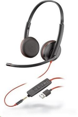 Poly Blackwire C3225 (USB-A) černá / náhlavní souprava / mikrofon / dvě sluchátka / USB-A / 3.5mm jack (209747-201)