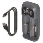EMOS BCL-20D / Nabíječka baterií / Li-ion, LiFePO4, NiMH, NiCd / USB / 2 kanály (1603026000)