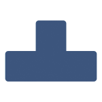 Djois podlahové samolepicí značení - tvar T, 15 x 5 cm, modré, 10 ks