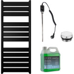 CERANO - Koupelnový elektrický radiátorový set Arturo - 600W - černá matná - 1200x500 mm CER-680546