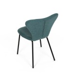 Židle jídelní, modrá látka, nohy černý kov