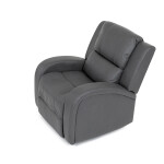 TV a relaxační křeslo, manuální polohování, potah šedá látka v dekoru kůže