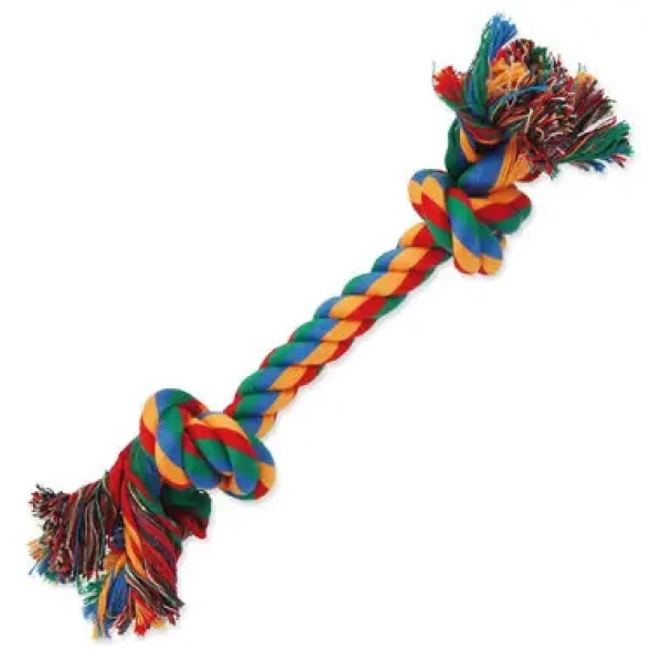 Dog Fantasy Hračka - uzel bavlněný barevný 2 knoty 25cm (124-10112)
