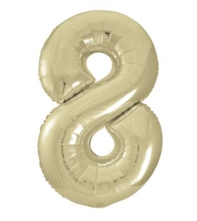 Balónek fóliový narozeniny číslo 8 zlatý 86cm Balónek fóliový narozeniny číslo 8 zlatý 86cm