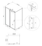 CERSANIT - OBDÉLNÍKOVÝ SPRCHOVÝ KOUT ARTECO 120X90X190, ČERNÁ, ČIRÉ SKLO S913-018