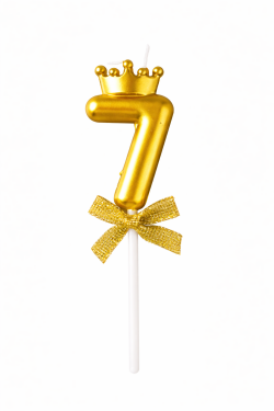 Cake star Dortová svíčka s "korunkou" zlatá č.7