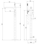 INVENA - Volně stojící vanová baterie GLAMOUR Chrom BW-02-W01-V