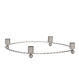 MADAM STOLTZ Adventní svícen Steel Ø 32 cm, stříbrná barva, kov