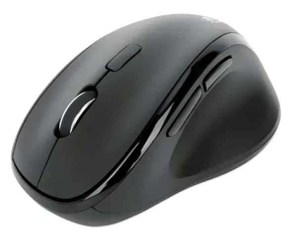 Manhattan Ergo černá / Bezdrátová myš / ergonomická / USB-A/C přijímač / 6 tlačítek / 1600 DPI (190237)