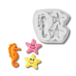 Dortisimo Silikonová forma Hvězdice a mořský koník 3 cm