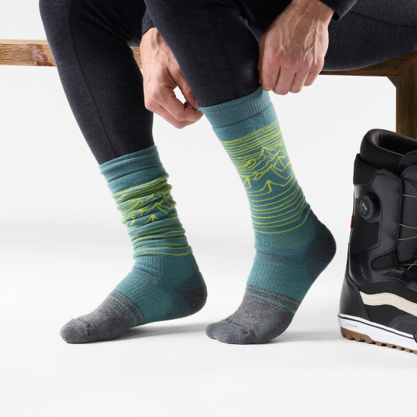 Unisex merino ponožky SMARTWOOL Snowboard Full Cushion Iguchi OTC Socks, Dusty Teal velikost: 42-45 (L)