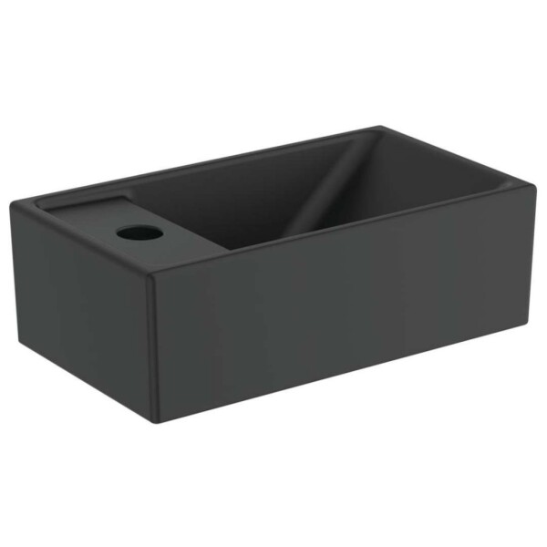 IDEAL STANDARD - Tempo Umývátko 37x21 cm, bez přepadu, otvor pro baterii vlevo, černá E2113V3