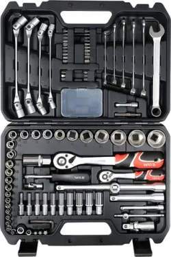 YATO Gola sada 1/2" a 1/4" 93 ks / Sada nářadí / ráčny, nástavce, bity, klíče / chromvanadiová ocel (YT-38784)