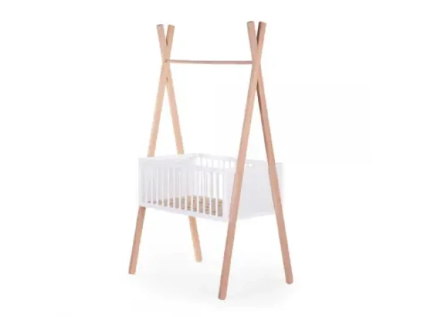 Childhome Postýlka Tipi dřevěná + stojan na oblečení / od 0 let (CRTIP)