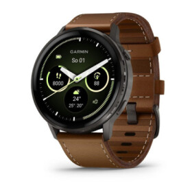 Garmin Venu 4 (45 mm) Slate / Černý silikonový řemínek a Hnědý kožený řemínek, EU EDF_2393787
