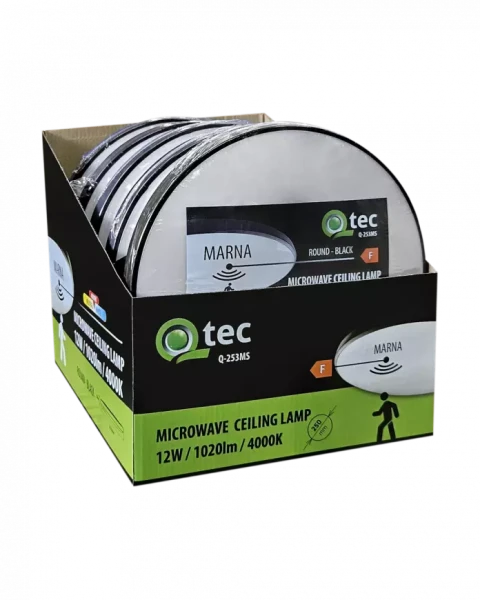 SVÍTIDLO QTEC Q-253MS MARNA 12W 4000K BLACK SENSOR